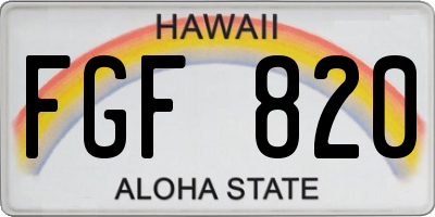 HI license plate FGF820