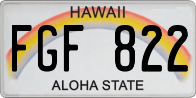 HI license plate FGF822