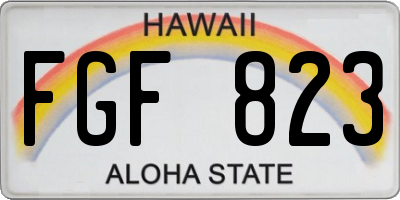 HI license plate FGF823
