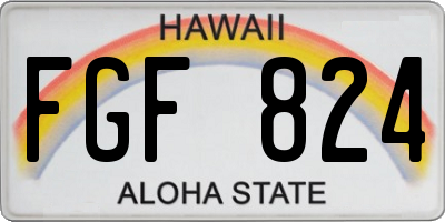 HI license plate FGF824