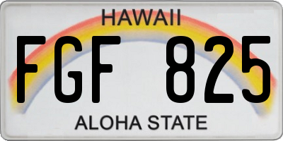 HI license plate FGF825