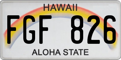 HI license plate FGF826