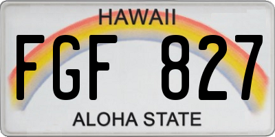 HI license plate FGF827