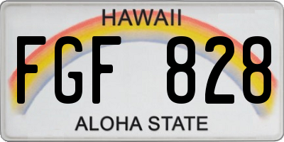 HI license plate FGF828