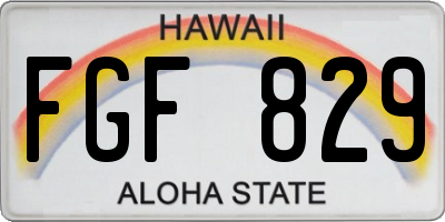 HI license plate FGF829