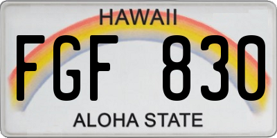 HI license plate FGF830