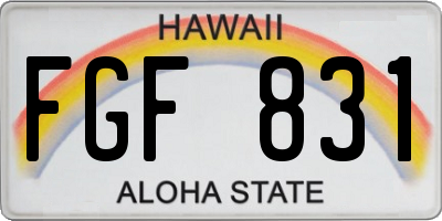 HI license plate FGF831