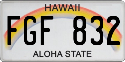 HI license plate FGF832