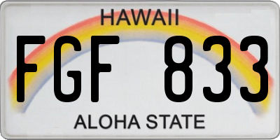 HI license plate FGF833