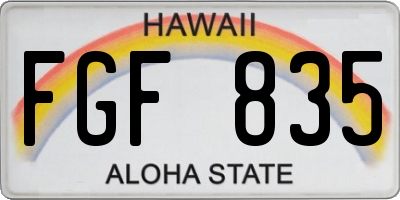 HI license plate FGF835