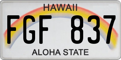 HI license plate FGF837