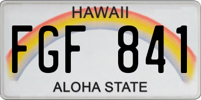 HI license plate FGF841