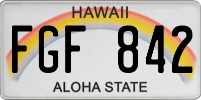 HI license plate FGF842