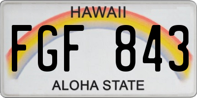 HI license plate FGF843