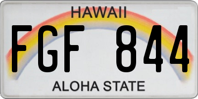HI license plate FGF844