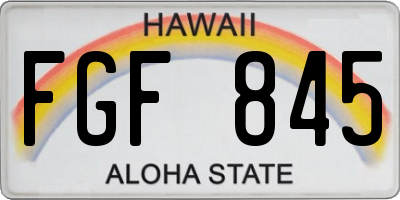 HI license plate FGF845