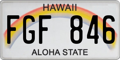 HI license plate FGF846