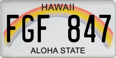 HI license plate FGF847