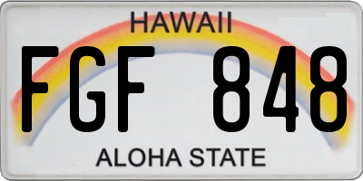 HI license plate FGF848