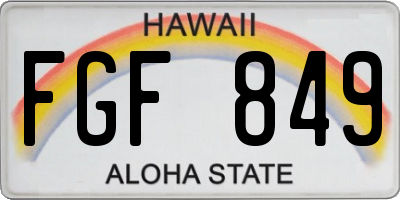HI license plate FGF849