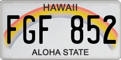 HI license plate FGF852