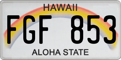 HI license plate FGF853