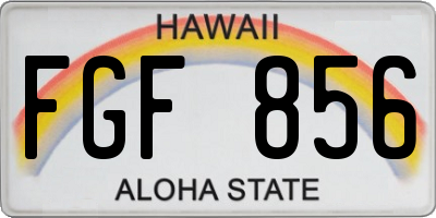 HI license plate FGF856