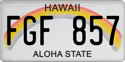 HI license plate FGF857