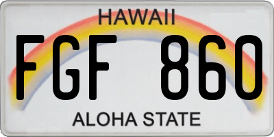 HI license plate FGF860