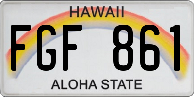 HI license plate FGF861