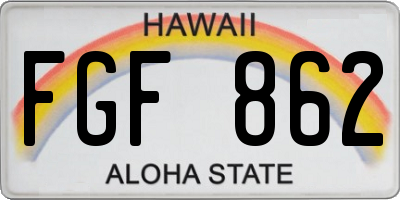 HI license plate FGF862