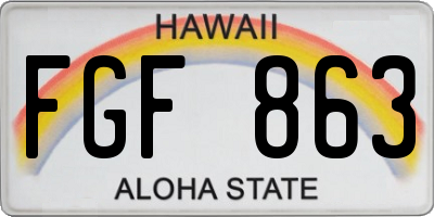 HI license plate FGF863