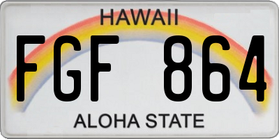 HI license plate FGF864