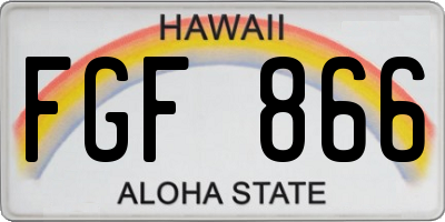 HI license plate FGF866