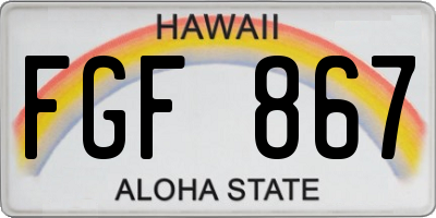 HI license plate FGF867