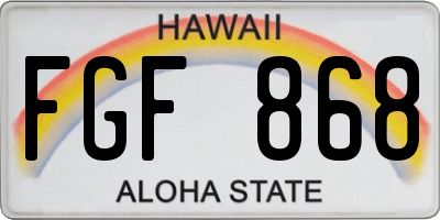 HI license plate FGF868