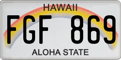 HI license plate FGF869