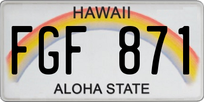HI license plate FGF871