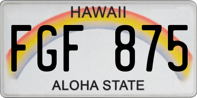 HI license plate FGF875