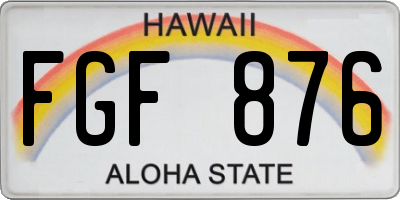 HI license plate FGF876