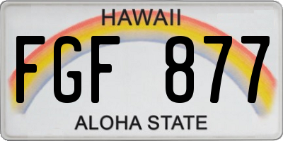 HI license plate FGF877