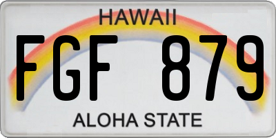 HI license plate FGF879