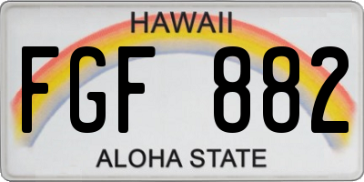 HI license plate FGF882