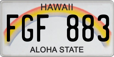HI license plate FGF883