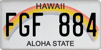 HI license plate FGF884
