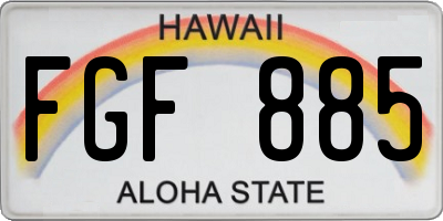 HI license plate FGF885