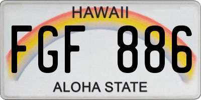 HI license plate FGF886