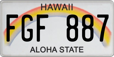 HI license plate FGF887