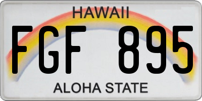 HI license plate FGF895