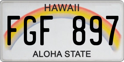 HI license plate FGF897